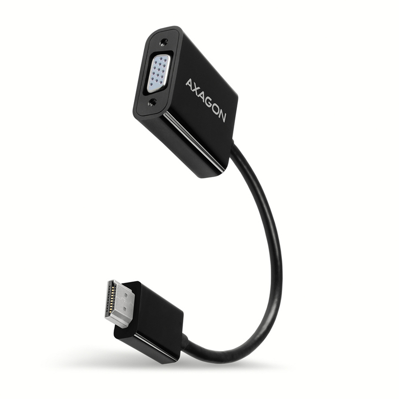 Кабел адаптер от източник с HDMI AXAGON към приемник с VGA HDMI -> VGA RVH-VGN работи само в тази посока Кабел адаптер от източник с HDMI AXAGON към приемник с VGA HDMI -> VGA RVH-VGN работи само в тази посока