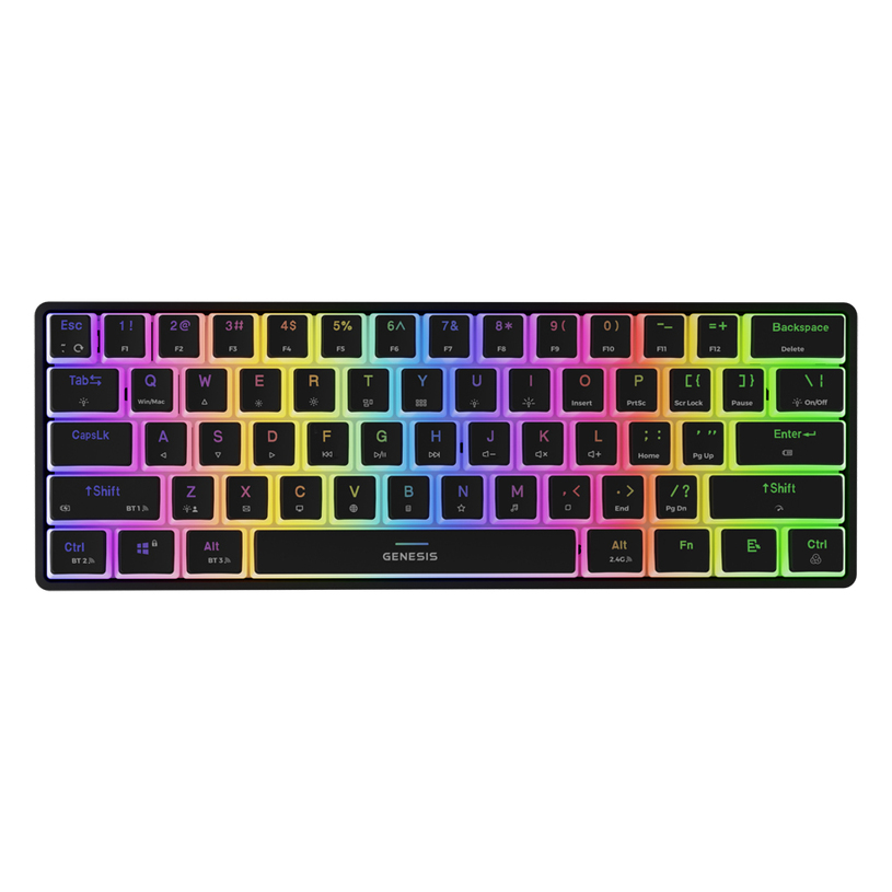 Compact Mechanical Keyboard GENESIS THOR 660 G2 RGB BLACK NKG-1916 с Gateron RED Linear Switches Compact Mechanical Keyboard GENESIS THOR 660 G2 RGB BLACK NKG-1916 с Gateron RED Linear Switches