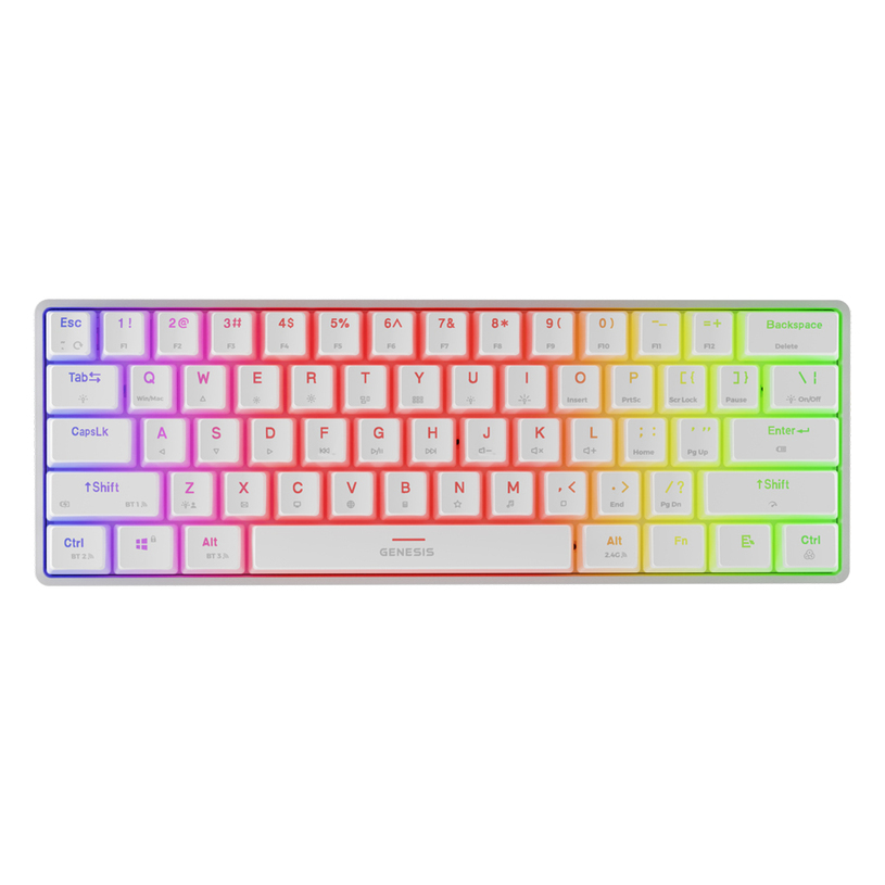 Компактна Механична Клавиатура GENESIS THOR 660 G2 RGB WHITE NKG-1917 с Gateron RED Linear Switches Компактна Механична Клавиатура GENESIS THOR 660 G2 RGB WHITE NKG-1917 с Gateron RED Linear Switches