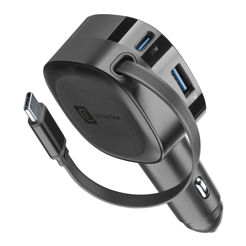 ЗАРЯДНО 12V 60W RETRACTABLE BLACK ЗАРЯДНО 12V 60W RETRACTABLE BLACK