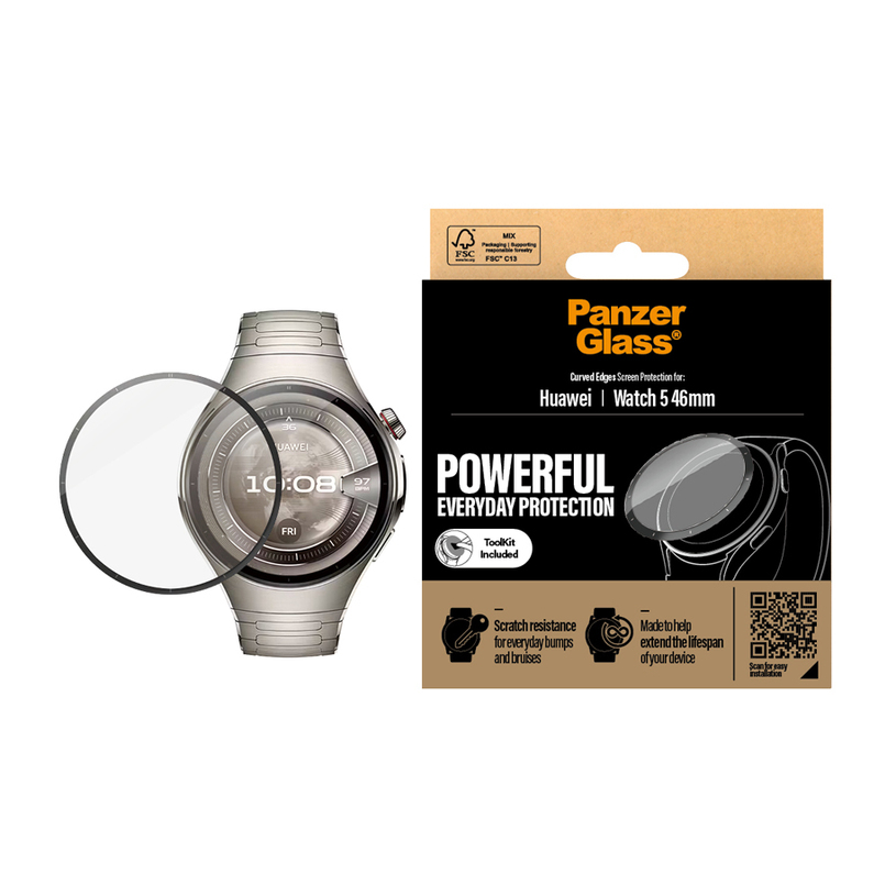 СТЪКЛО PANZERGLASS HUAWEI WATCH 5 46 mm СТЪКЛО PANZERGLASS HUAWEI WATCH 5 46 mm