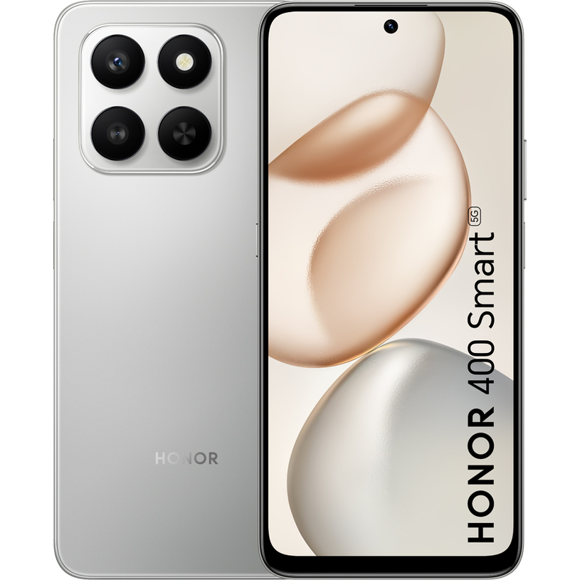 Смартфон GSM HONOR 400 SMART 5G 128/4 SILVER 6.77 ", 128 GB, RAM 4 GB, 50+2 MP, 5G Смартфон GSM HONOR 400 SMART 5G 128/4 SILVER 6.77 ", 128 GB, RAM 4 GB, 50+2 MP, 5G