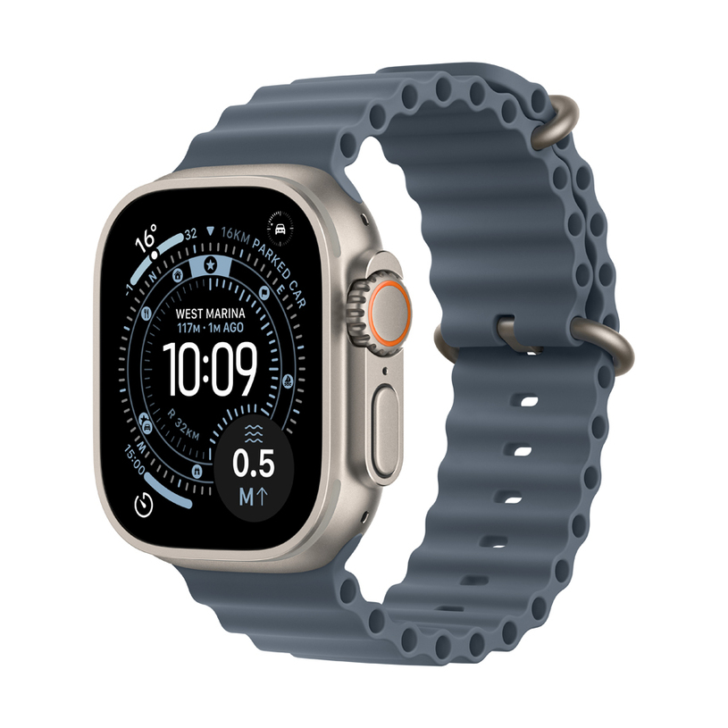 Смарт часовник APPLE WATCH ULTRA 3 CELL NATURAL TITANIUM BLUE OCEAN BAND MEWH4 49 MM, GPS, WLAN, ПУЛСОМЕР, SPO2 Смарт часовник APPLE WATCH ULTRA 3 CELL NATURAL TITANIUM BLUE OCEAN BAND MEWH4 49 MM, GPS, WLAN, ПУЛСОМЕР, SPO2