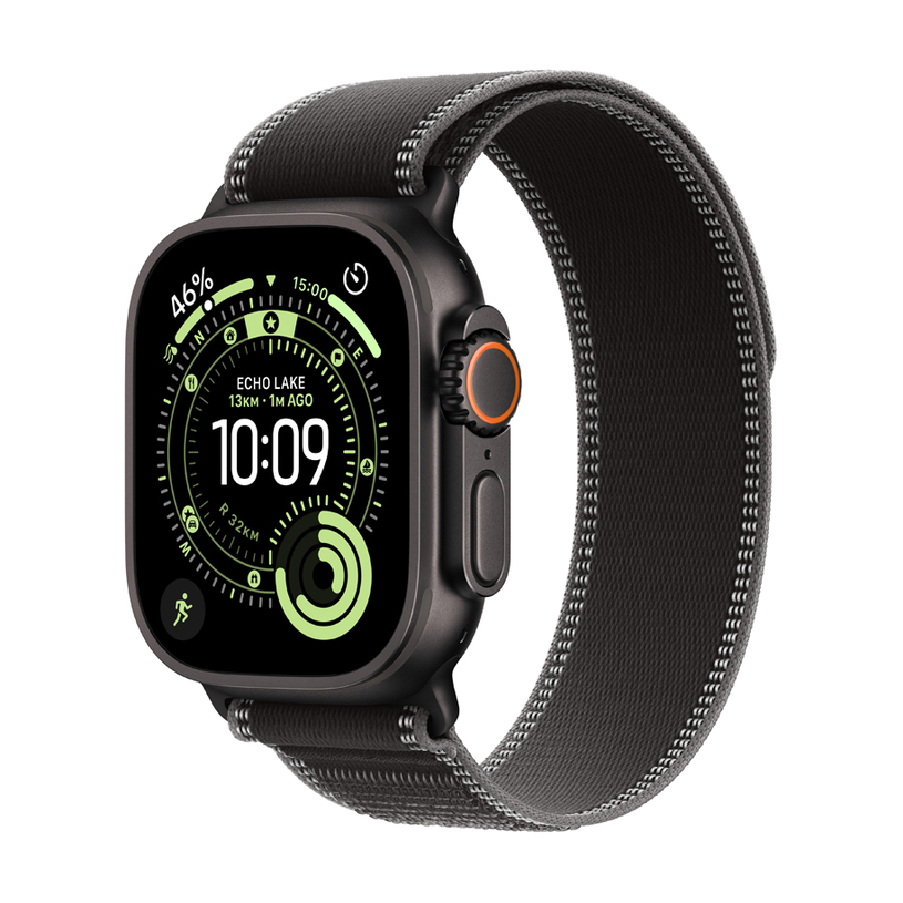 Смарт часовник APPLE WATCH ULTRA 3 CELL BLACK TITANIUM CHARCOAL TRAIL LOOM S/M MF1D4 49 MM, GPS, WLAN, ПУЛСОМЕР, SPO2 Смарт часовник APPLE WATCH ULTRA 3 CELL BLACK TITANIUM CHARCOAL TRAIL LOOM S/M MF1D4 49 MM, GPS, WLAN, ПУЛСОМЕР, SPO2