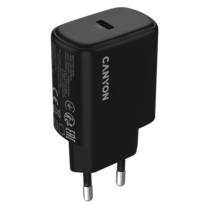 ЗАРЯДНО 220V CANYON 25W BK CNE-CHA250-11 ЗАРЯДНО 220V CANYON 25W BK CNE-CHA250-11