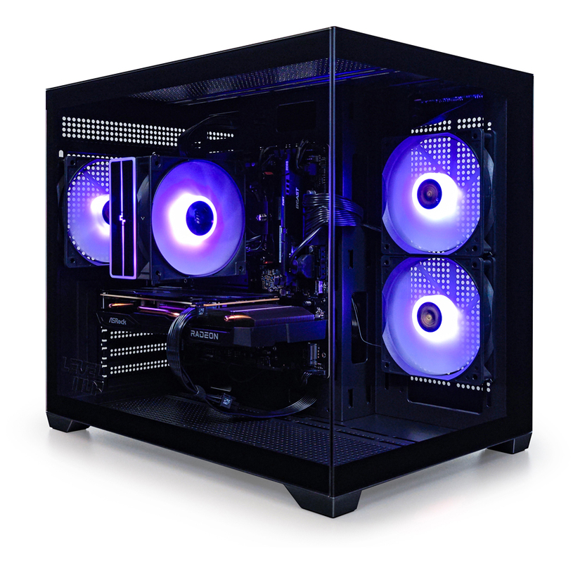 Gaming Desktop Computer LEVEL UP QUARTZ EVO BLACK AMD RYZEN 5 7500F, AMD RADEON RX 7600, RAM 16 GB, 6000 MHz Gaming Desktop Computer LEVEL UP QUARTZ EVO BLACK AMD RYZEN 5 7500F, AMD RADEON RX 7600, RAM 16 GB, 6000 MHz