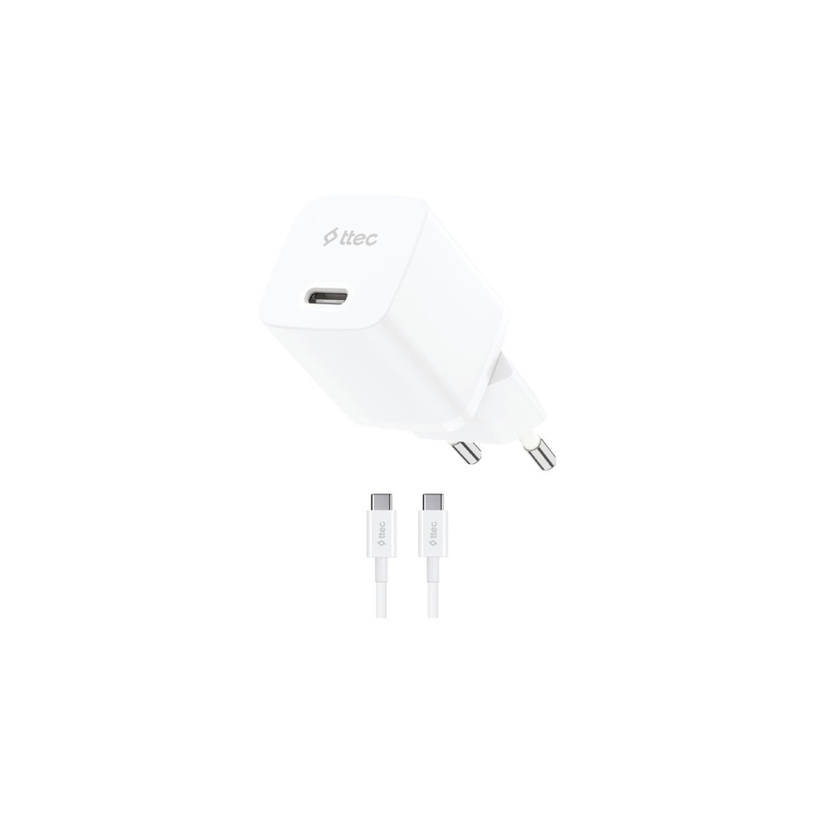 ЗАРЯДНО 220V TTEC 20W USB-C+CABLE 60W WH ЗАРЯДНО 220V TTEC 20W USB-C+CABLE 60W WH