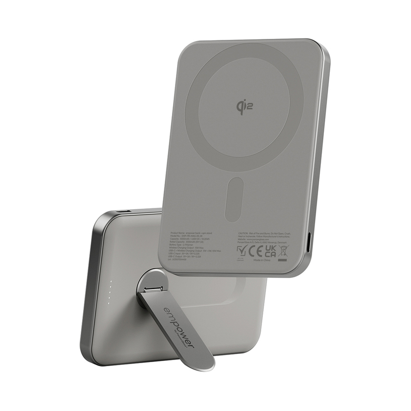 EXTERNAL BATTERY EMPOWER Wireless Charge 5 Ah Titanium spin stand EXTERNAL BATTERY EMPOWER Wireless Charge 5 Ah Titanium spin stand