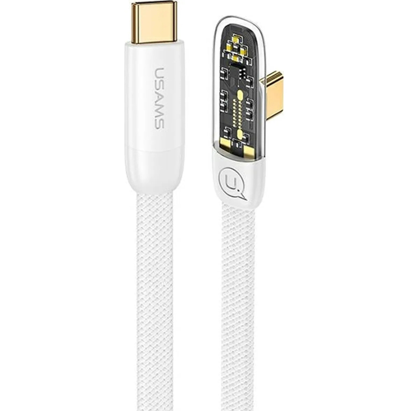 КАБЕЛ USAMS 100W TYPE-C FLAT 1.2 m White КАБЕЛ USAMS 100W TYPE-C FLAT 1.2 m White