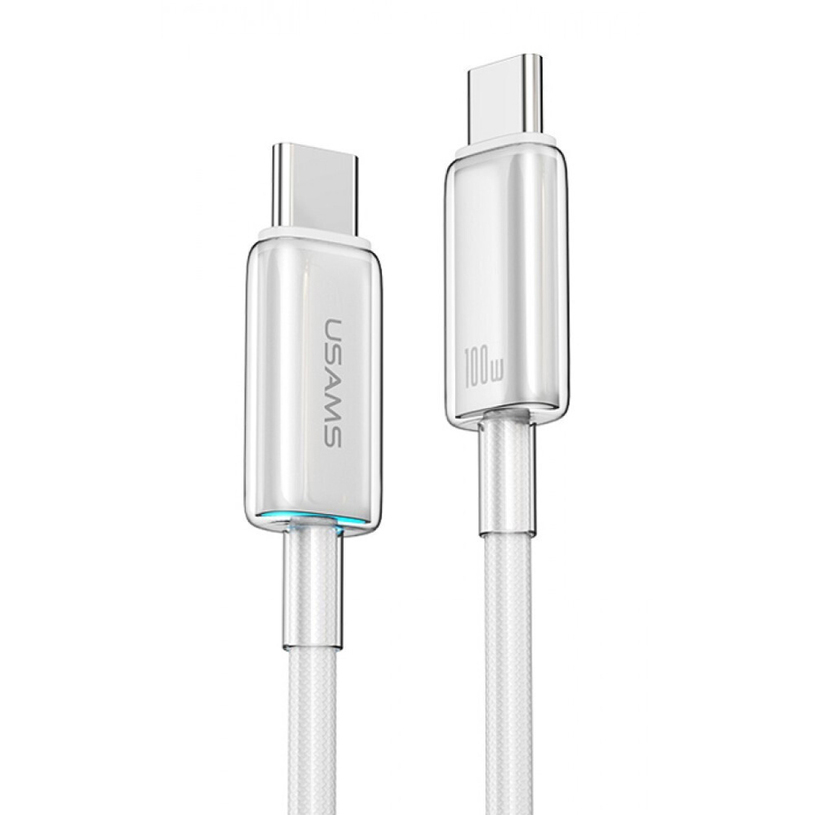 КАБЕЛ USAMS 100W TYPE-C WHITE 1.2m SJ660 КАБЕЛ USAMS 100W TYPE-C WHITE 1.2m SJ660