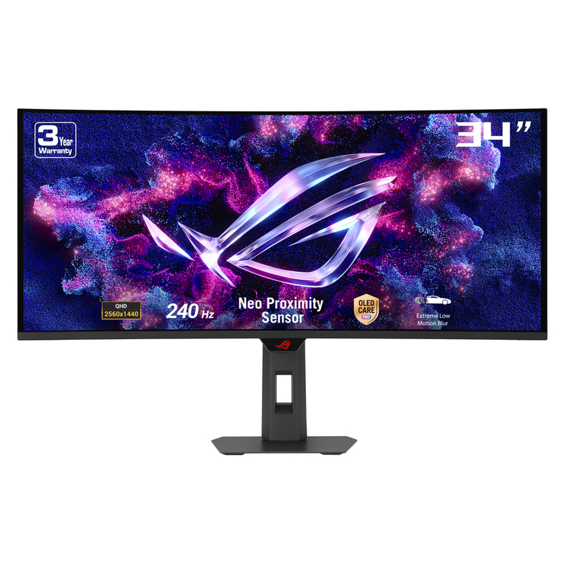 Монитор ASUS ROG Strix OLED XG34WCDMTG 0.231 мм, 178°/ 178°, OLED, 34.0 ", 86.4 см, 3440x1440, 240.00 Hz, 0.03 ms, HDMI, DisplayPort, USB-C, BLACK Монитор ASUS ROG Strix OLED XG34WCDMTG 0.231 мм, 178°/ 178°, OLED, 34.0 ", 86.4 см, 3440x1440, 240.00 Hz, 0.03 ms, HDMI, DisplayPort, USB-C, BLACK