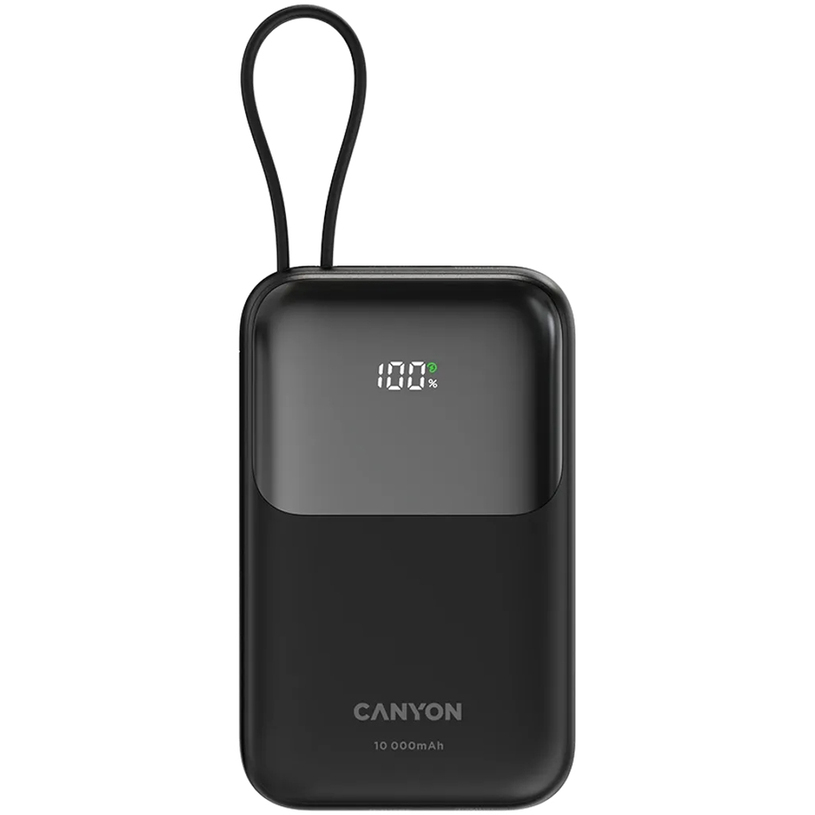 EXTERNAL BATTERY CANYON 10000 mAh CNS-CPB101BK Built-in USB-C cable EXTERNAL BATTERY CANYON 10000 mAh CNS-CPB101BK Built-in USB-C cable