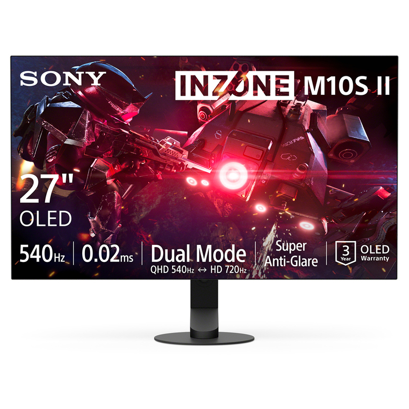 Monitor SONY INZONE M10S II SDM27Q102B 0.229 мм, 178°/178°, OLED, 26.5 ", 67.3 см, 2560x1440, 540.00 Hz, 0.02 ms, HDMI, DisplayPort, BLACK Monitor SONY INZONE M10S II SDM27Q102B 0.229 мм, 178°/178°, OLED, 26.5 ", 67.3 см, 2560x1440, 540.00 Hz, 0.02 ms, HDMI, DisplayPort, BLACK