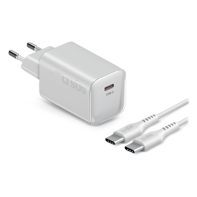 Зарядно устройство за лаптоп SBS 220V 70W PD GaN 1xUSB-C 41254 White USB-C Cable 2 m Зарядно устройство за лаптоп SBS 220V 70W PD GaN 1xUSB-C 41254 White USB-C Cable 2 m