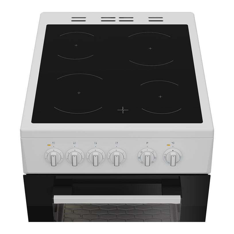 Four-zone ceramic hob with fast heat-up