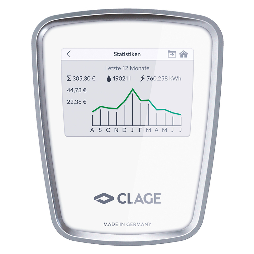 CLAGE DSX Touch Tankless Water Heater, 18/21/24/27 kW, 400 V, Touch Display, Wi-Fi and Bluetooth