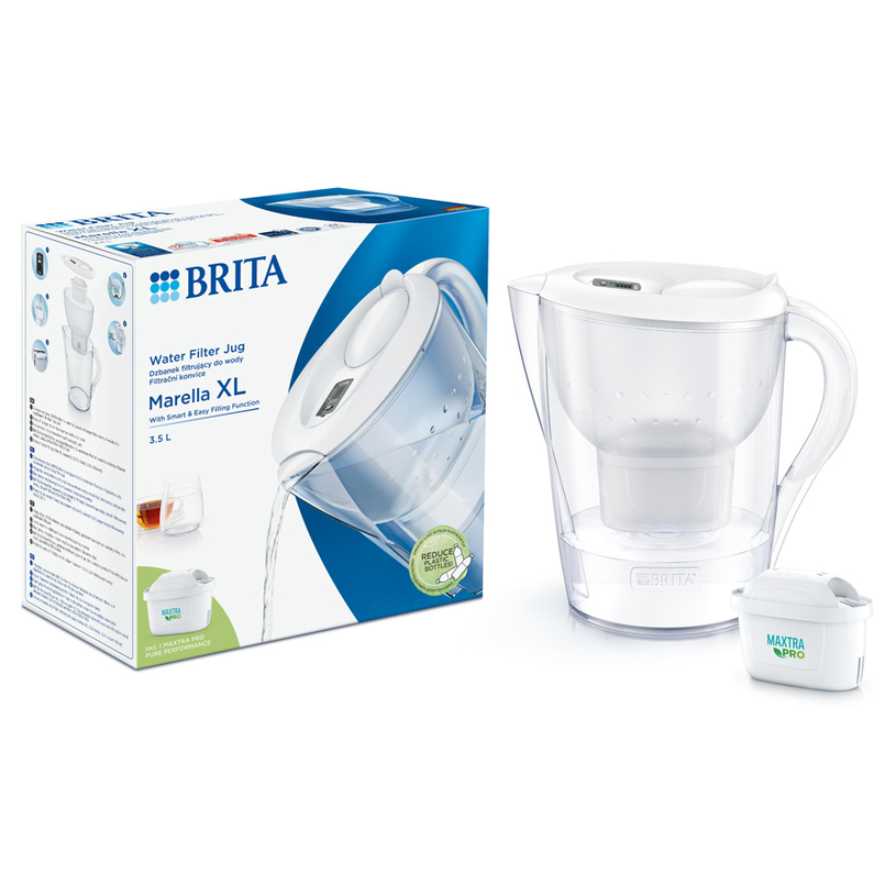 FILTERING JUG BRITA МАРЕЛА XL МЕМО ПРО 3.5L БЯЛА FILTERING JUG BRITA МАРЕЛА XL МЕМО ПРО 3.5L БЯЛА