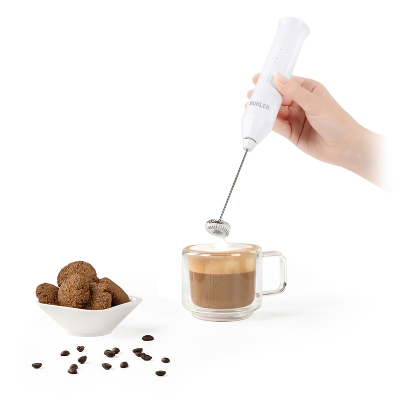 Muhler FMX-1010C 2-in-1 Frappé Mixer, 6 W, Rechargeable, White