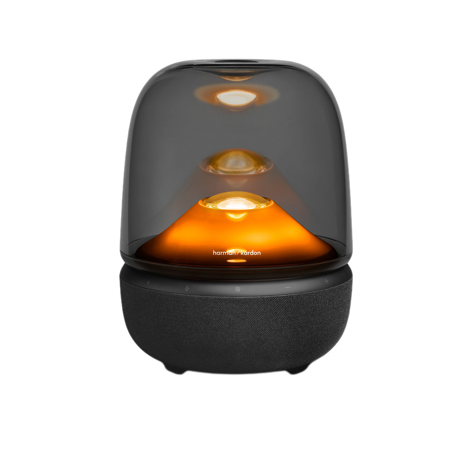 360-degree glow with patterns cast above the speaker