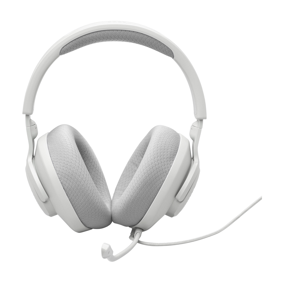 Геймърски слушалки JBL QUANTUM 100M2 WHITE, с кабел, over-ear, с демонтируем микрофон