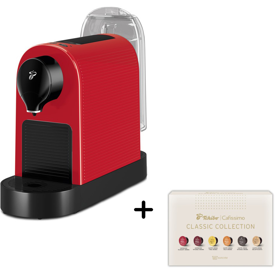 Coffee maker with capsules TCHIBO PURE+ RED + 6X10 15.00 bar, 800.00 ml, Coffee maker with capsules TCHIBO PURE+ RED + 6X10 15.00 bar, 800.00 ml,