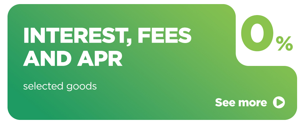 Buy with 0% interest, fees and APR