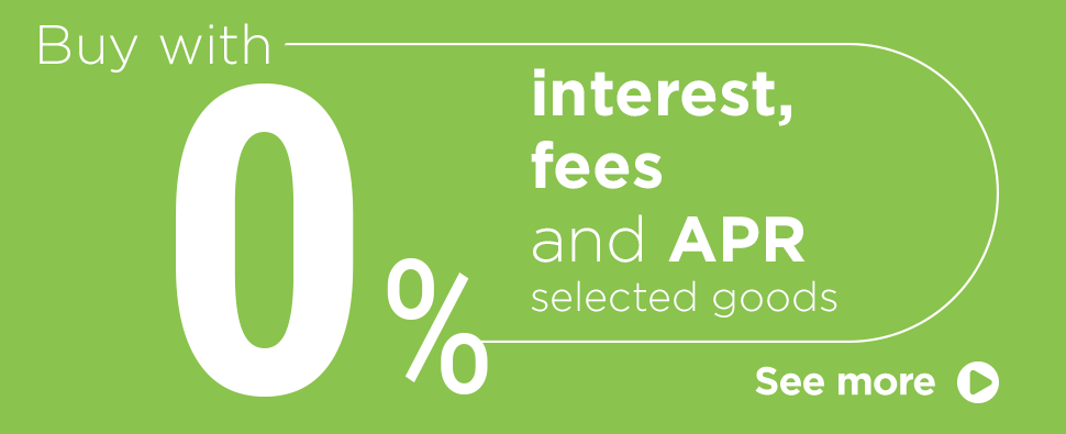 Buy with 0% interest, fees and APR