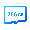 Up to 256 GB storage
